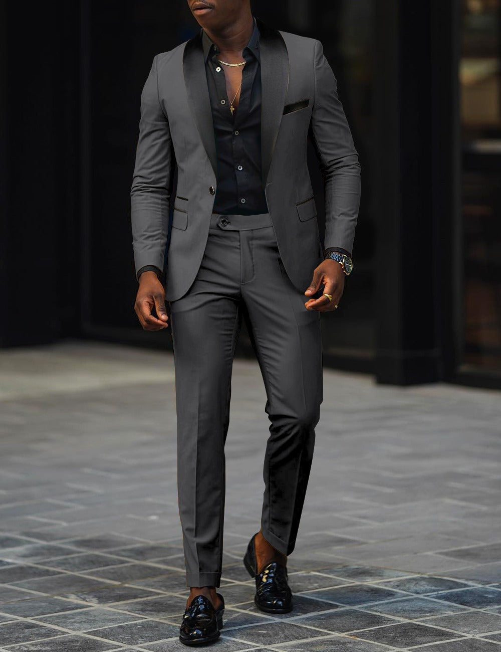 Autumn Men's Business Casual Slim-fitting Suit Two-piece Suit