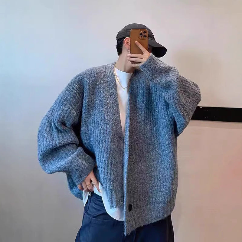 Vintage Loose Knitted Cardigan Sweater Warm Coat
