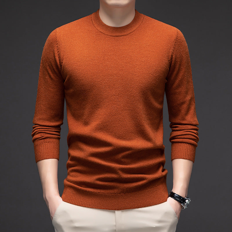 Solid Color Men's Round Neck Long Sleeve Autumn And Winter Leisure Sweater