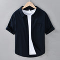 Thin Menswear Linen Short Sleeve Shirt