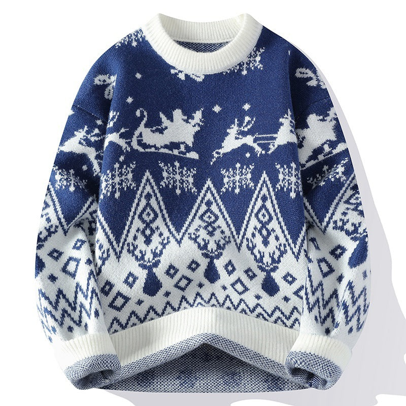 Men's Thickened Christmas Pullover Mock Neck Sweater