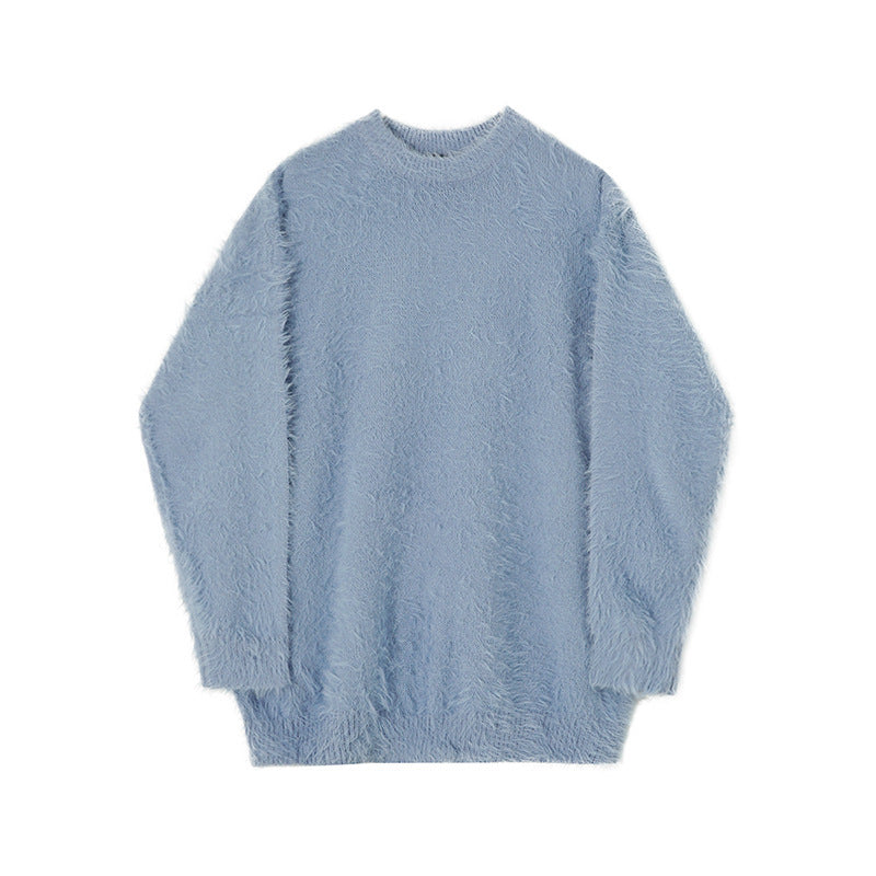 Winter Thick Round Neck Mohair sweater men