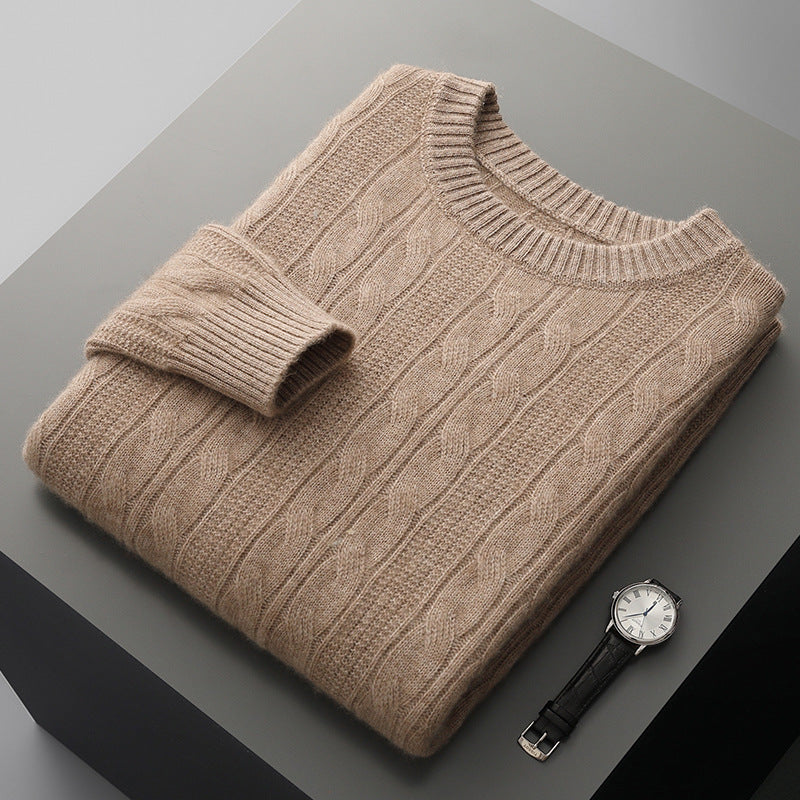 Round Neck Cashmere Sweater Men