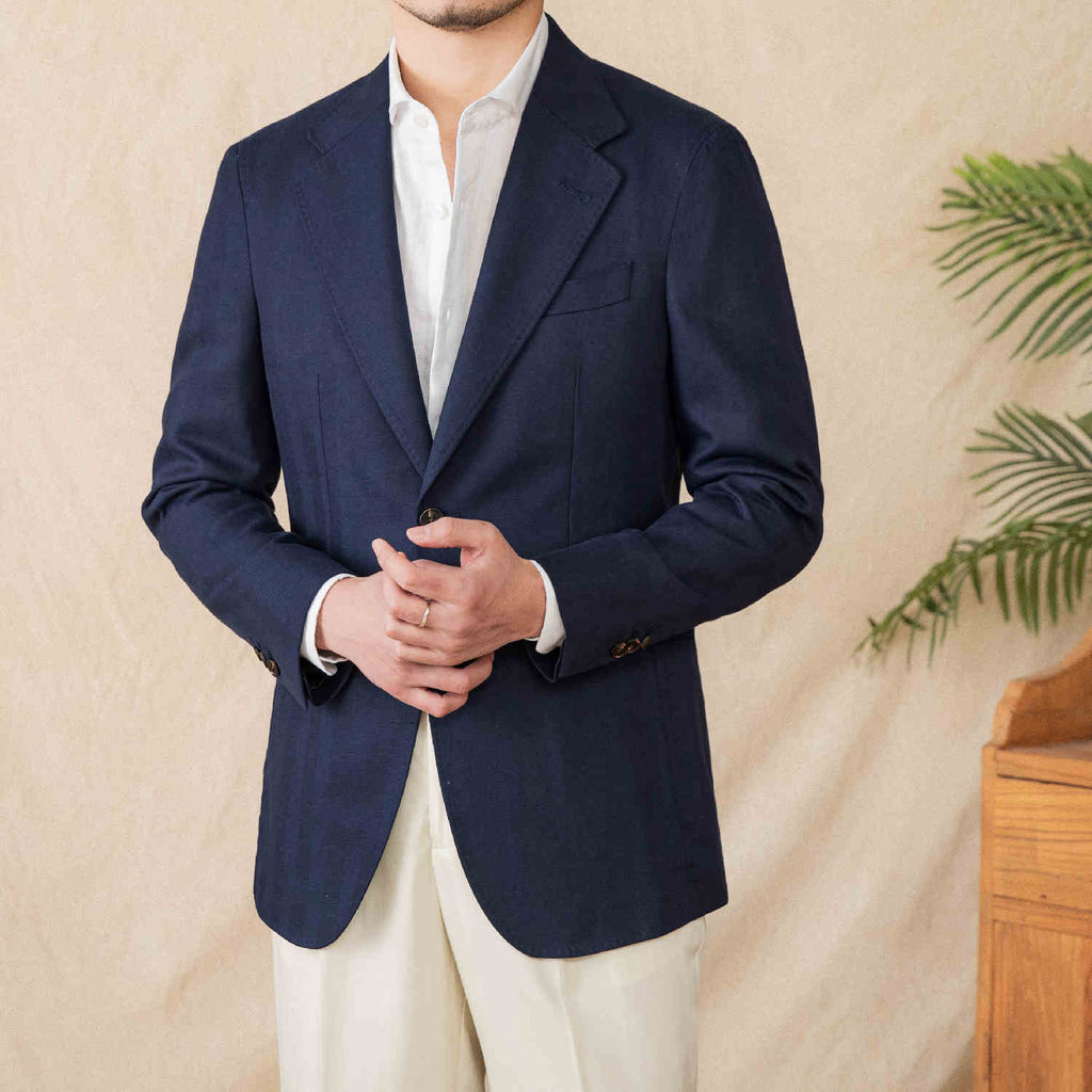 Linen Cotton Half Lining Lightweight Casual Breathable Suit