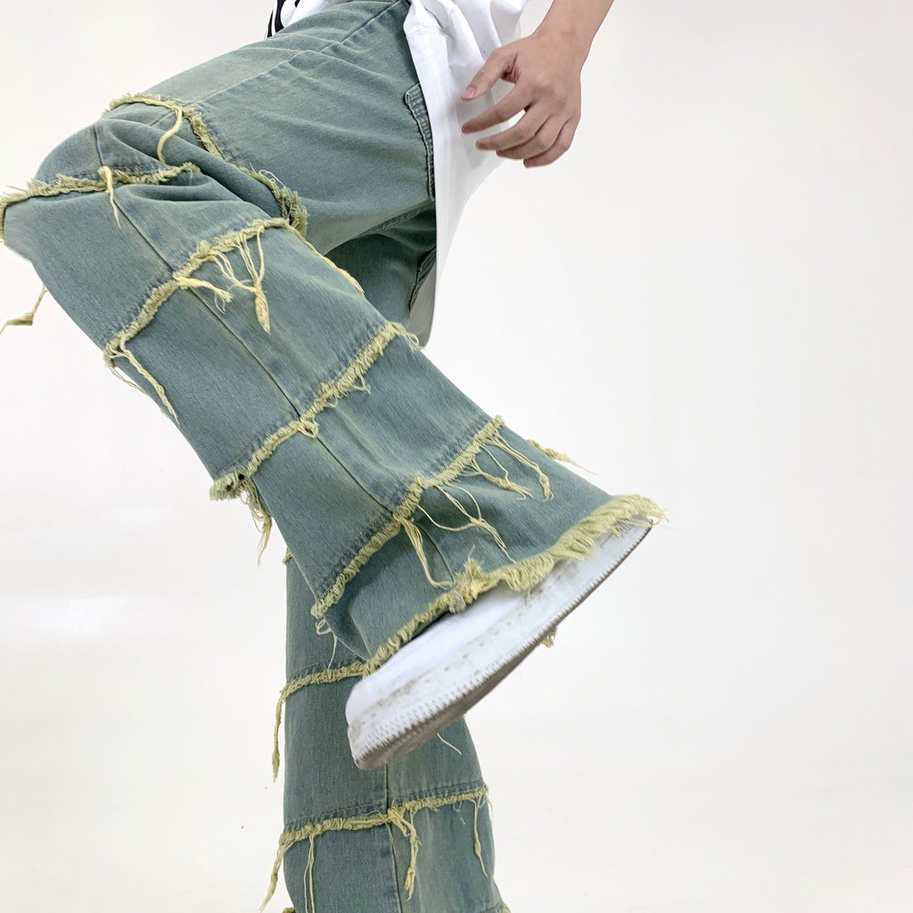 Casual And Comfortable Retro Washed Raw Jeans Men