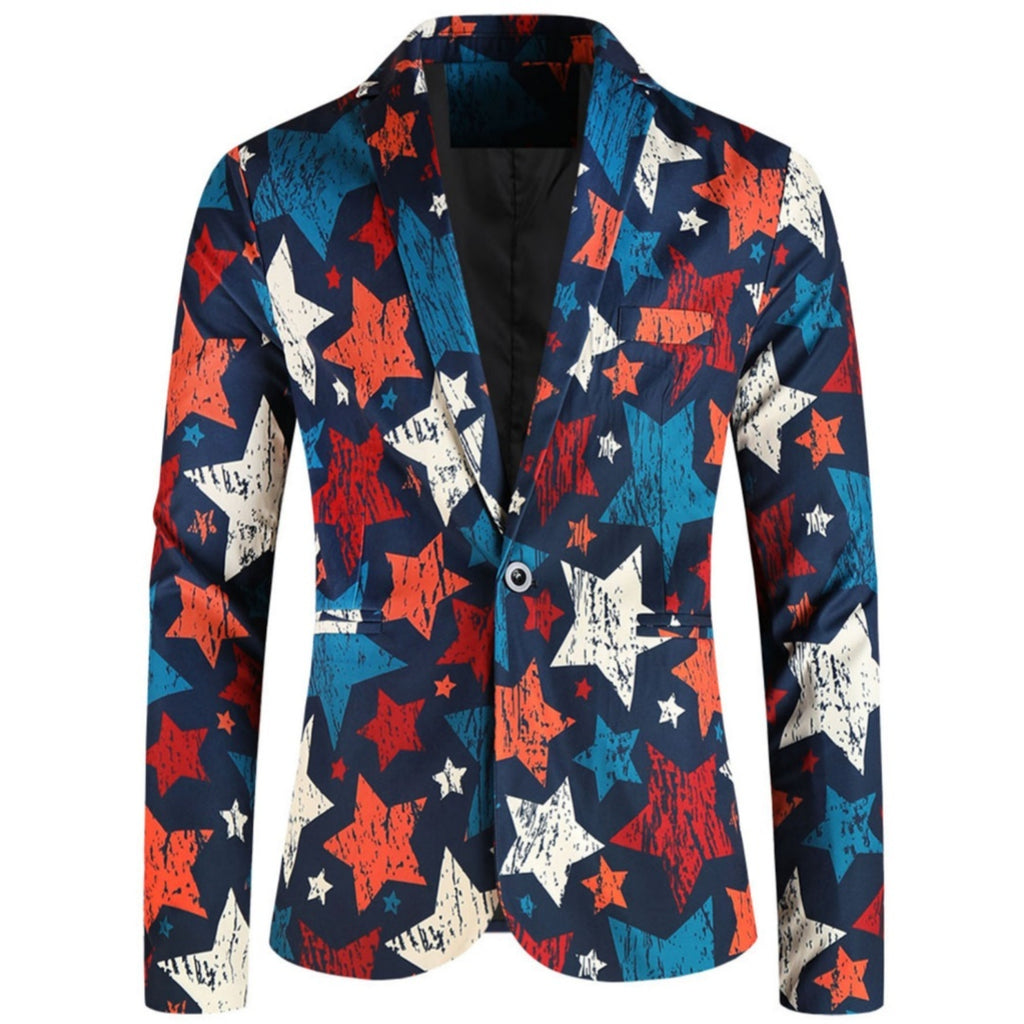 One Button Printing Leisure Suit men