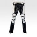 Tide Niche Casual Zipper Sheepskin Leather Slim Fit Pants
