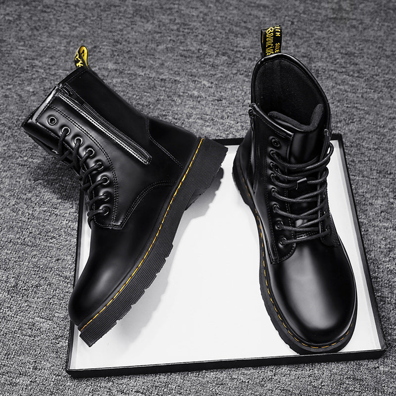 Martin Boots With Zipper Men's British Style shoes