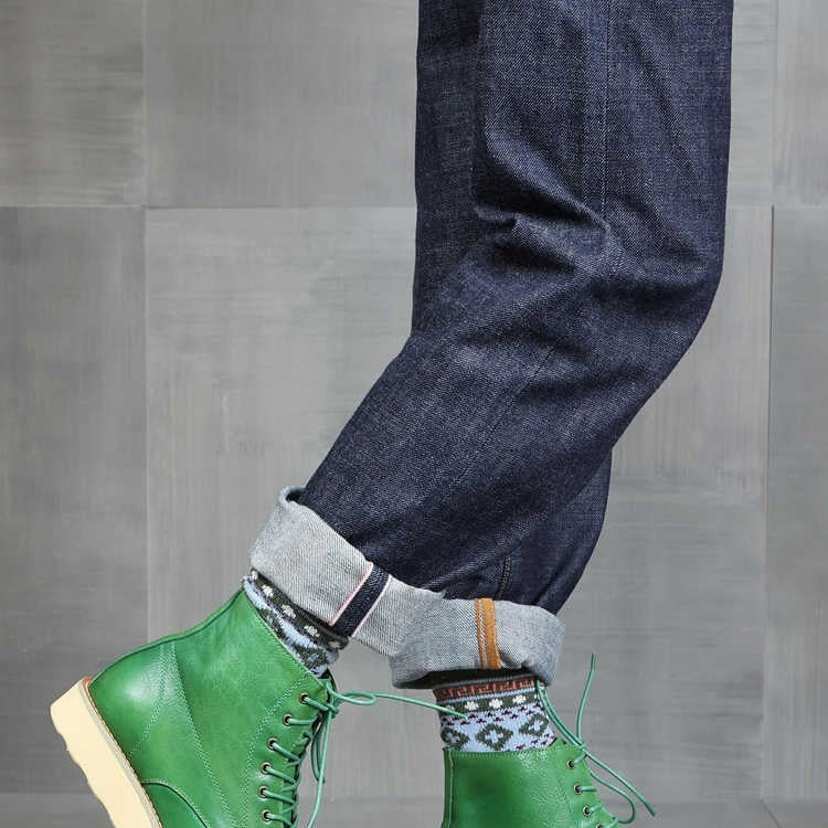 Retro Distressed Green Worker Boot men