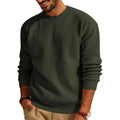 Men's Fashion Solid Color Waffle Casual sweater