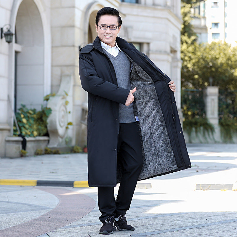 Cashmere Warm Men's Long Cotton Padded Jacket