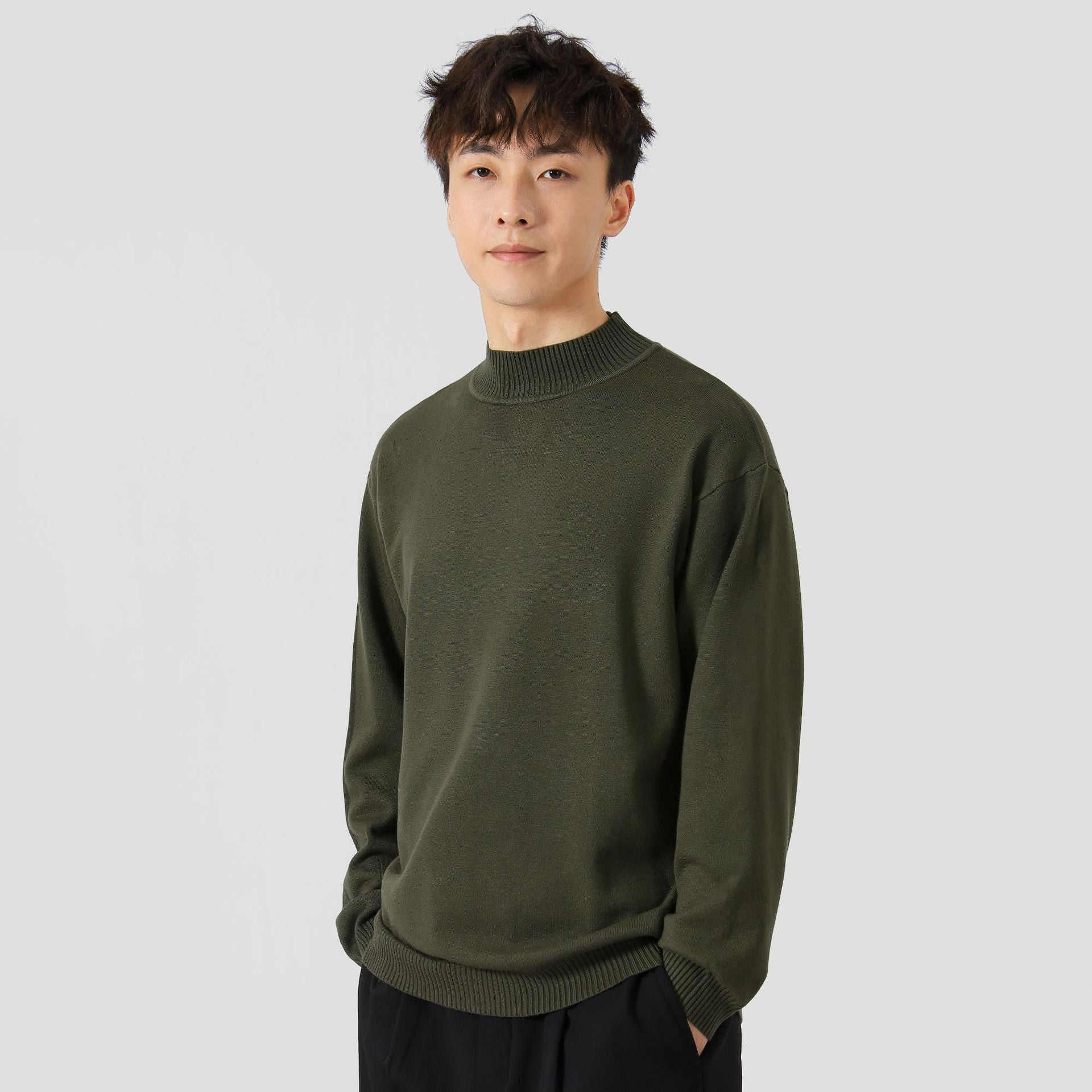 Solid Color Loose Inner Wear Leisure Warm Bottoming Long-sleeved Sweater