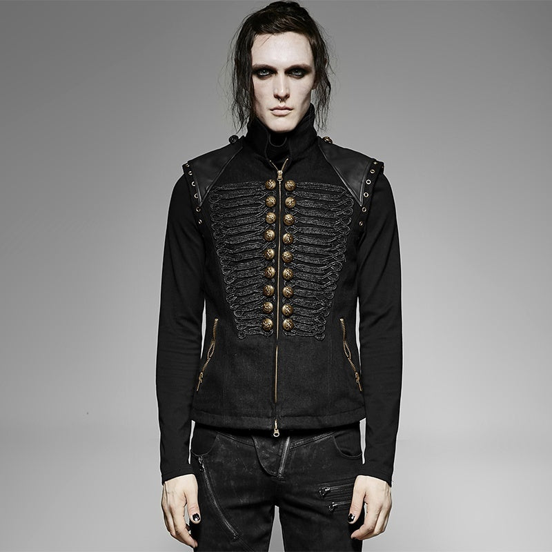 Saibo Steam Punk Goth Removable Sleeve Vest Coat