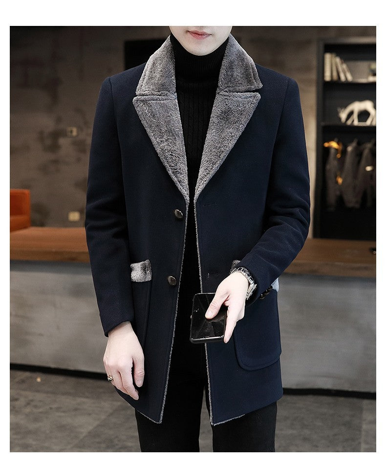 Fur And Leather Overcoat men