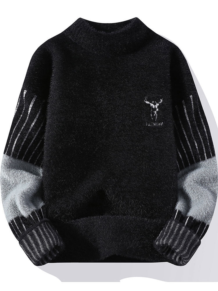 Mink Fur Fleece-lined Thickened Bottoming Shirt