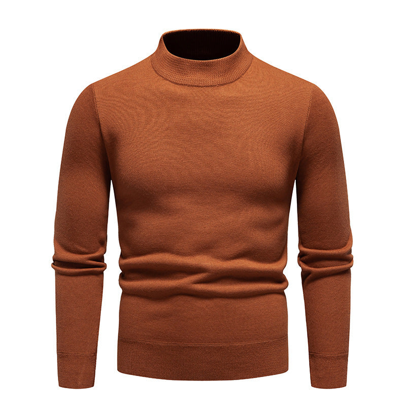 Men's Fleece-lined Thick Round Neck Sweater