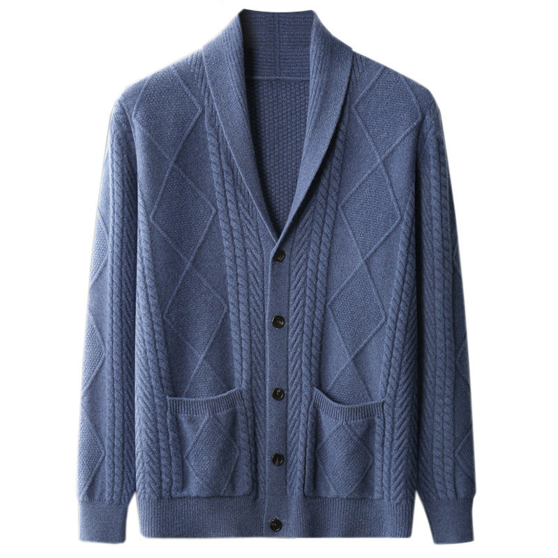 Men's Half Turtleneck Button Cashmere Coat