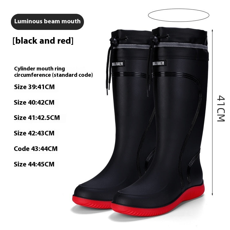 Outerwear High Non-slip Drawstring Rain Boots