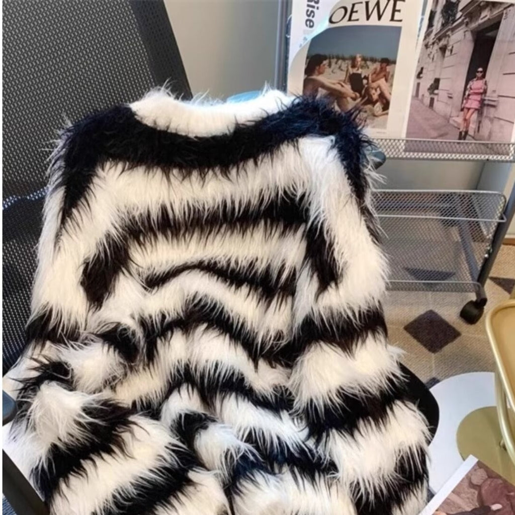 Black And White Striped Sweater For Men