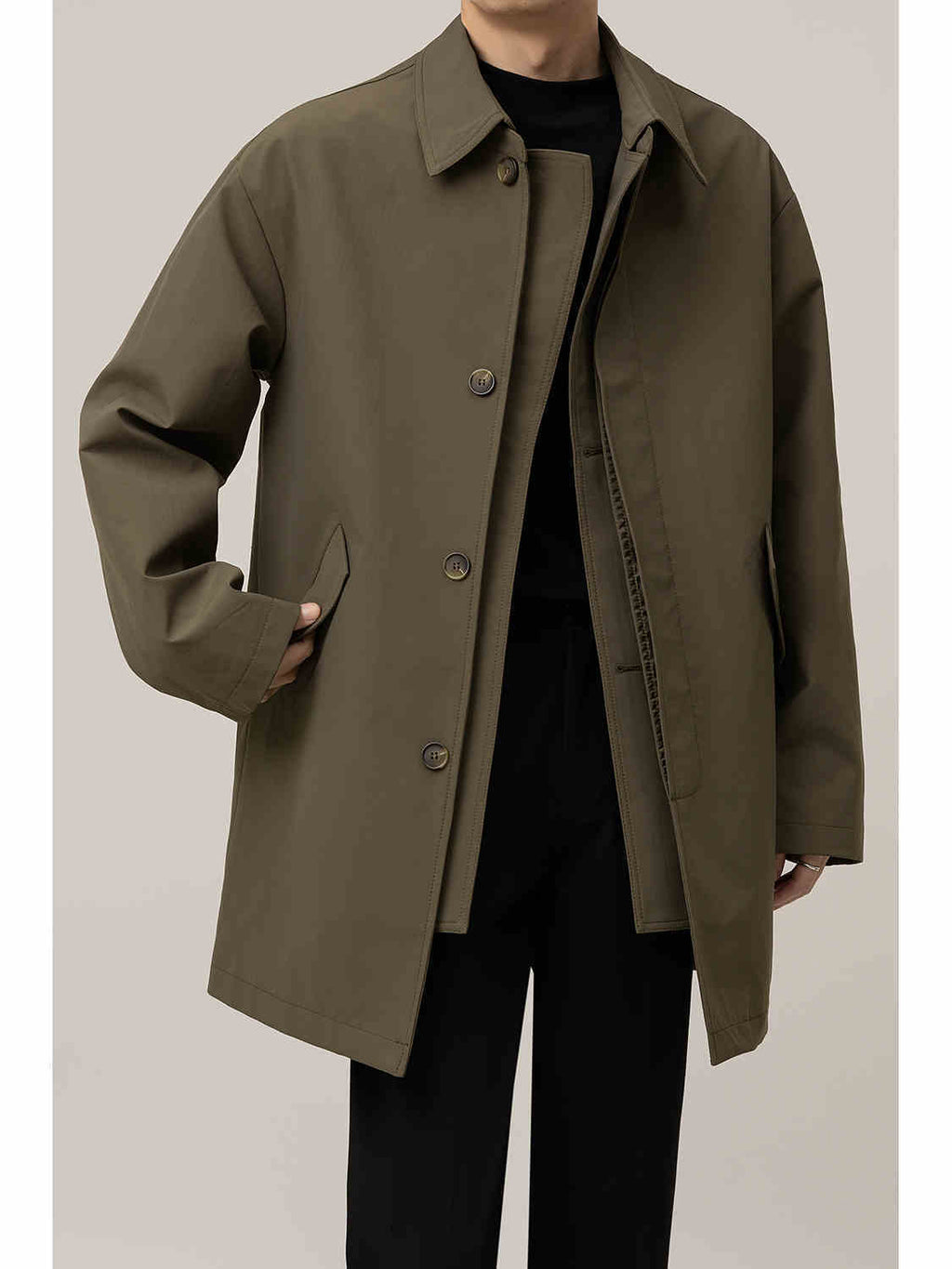 Casual Loose Mid-length Men's Duster trench coat