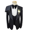 Men's Suit Set 3 Pieces Groomsmen Wedding Lace Costumes suit