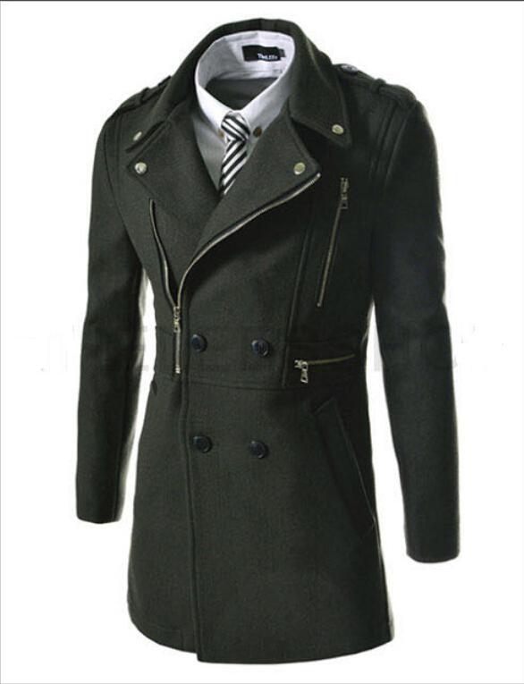 Multi Zipper Fitted Trench Coat