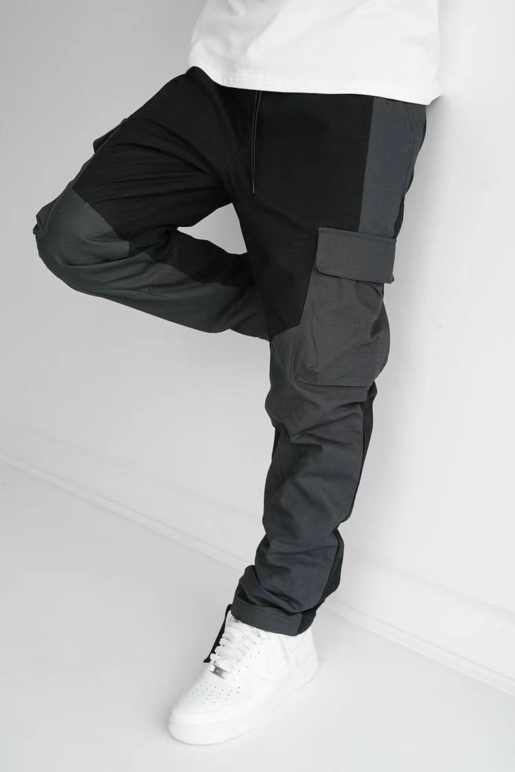 Large Pocket Stitching Trousers Men's