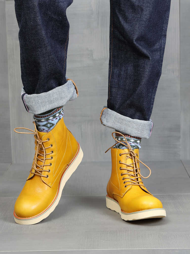 Retro Distressed Green Worker Boot men