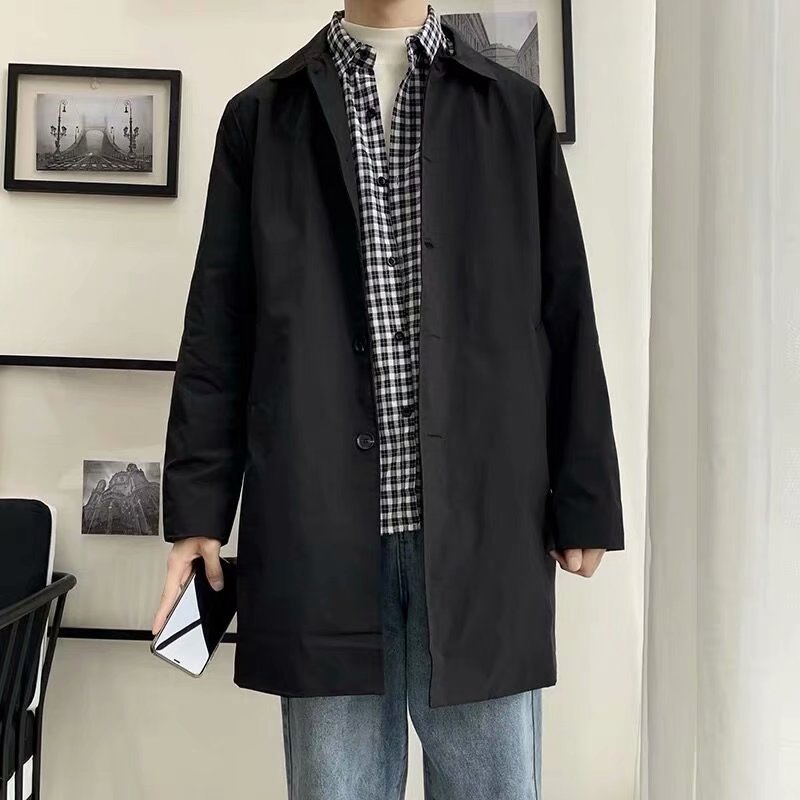 Men's Medium Length Spring And Autumn Leisure Trench Coat