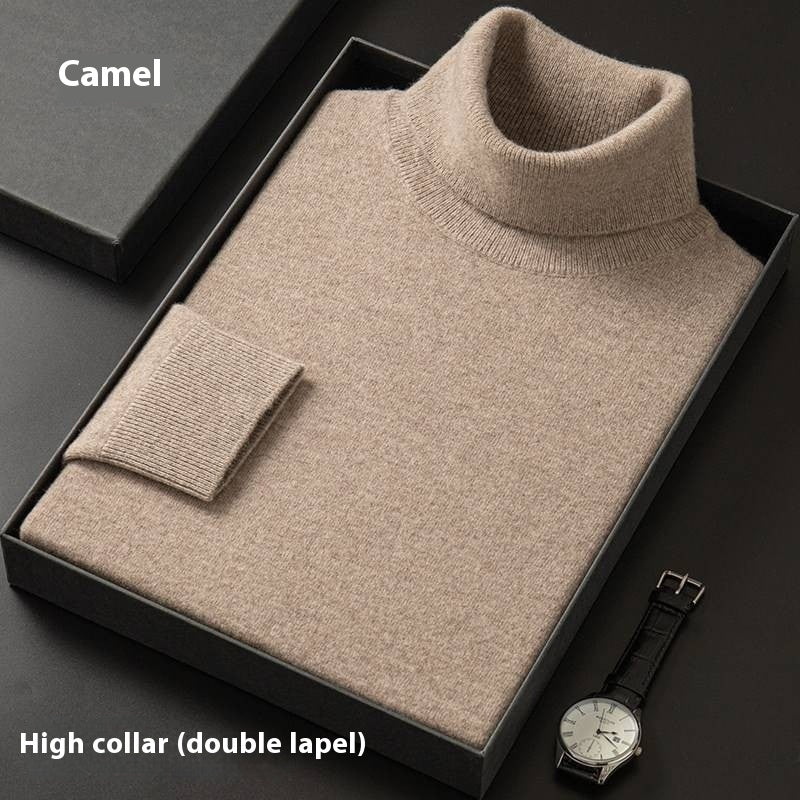 Men's Solid Color Casual Half Turtleneck Sweater