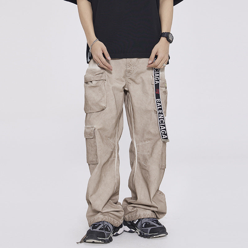 Heavy High-grade Workwear Multi-pocket Dirty Casual Pants