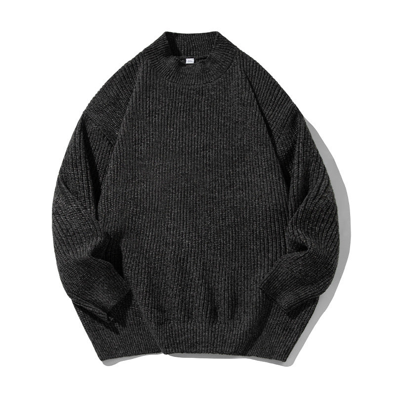 Retro Thick Needle Mock Neck Sweater Autumn And Winter