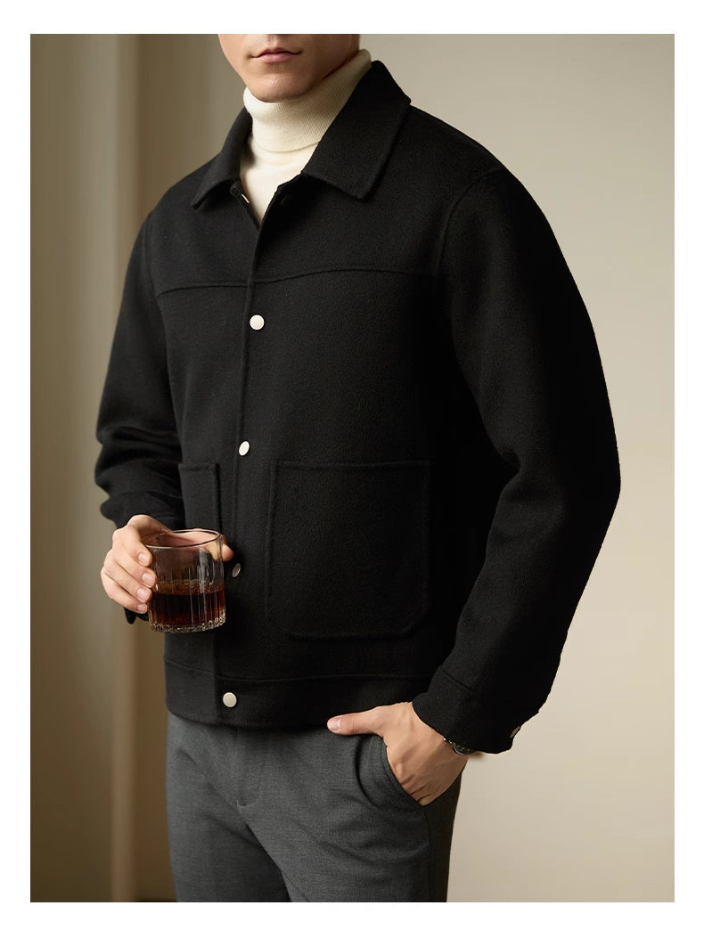 Men's Short Double-faced Woolen Jacket