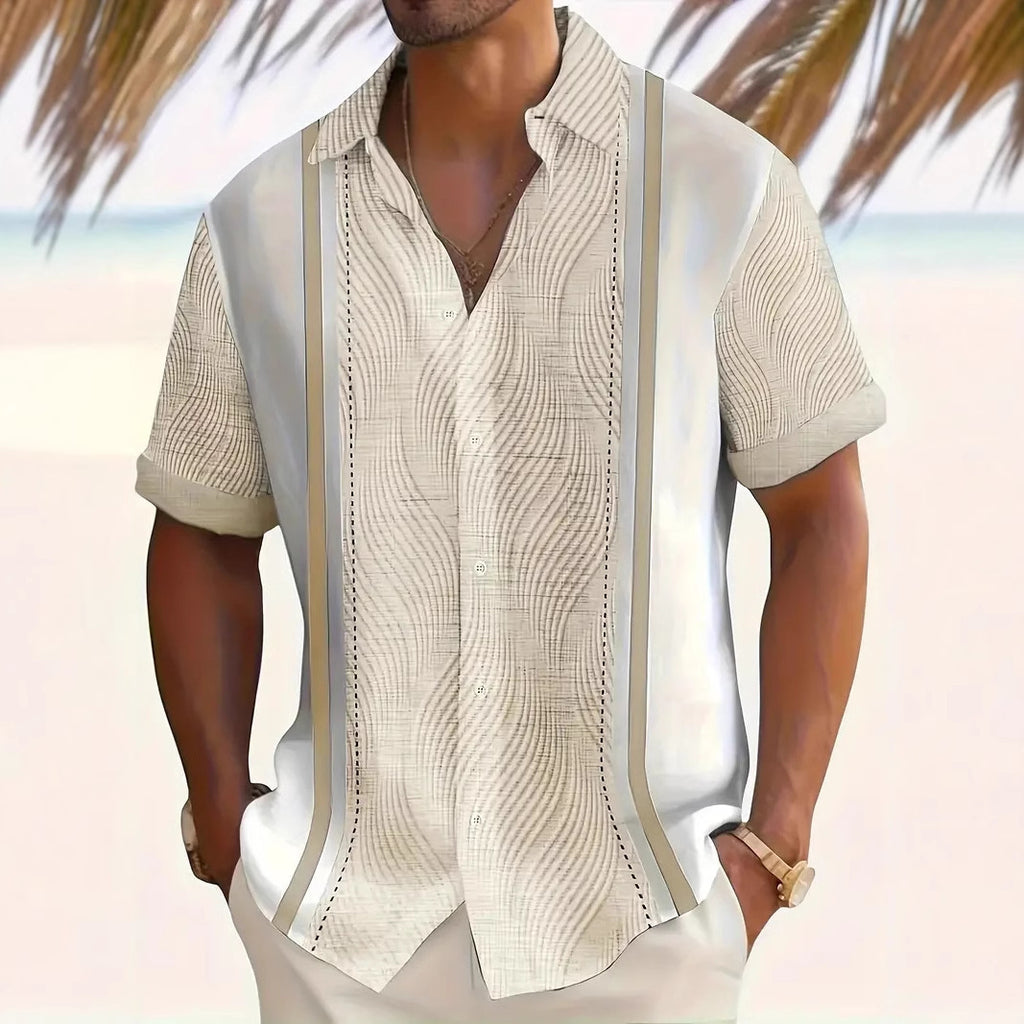 Casual All-matching Geometric Short Sleeve Shirt