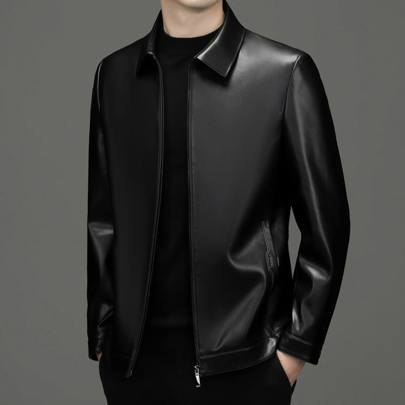 Short PU Leather Business Lapel Autumn jacket