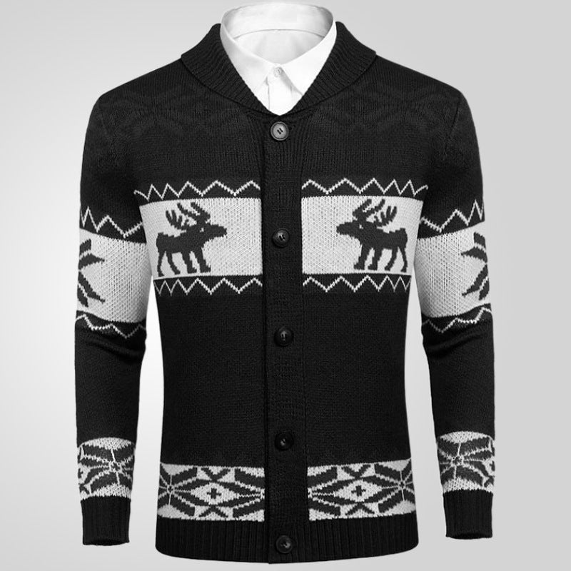 Men's Christmas Jacquard buttoned Sweater