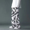 High Street Tie-dyed Graffiti Wide-leg Pants Men
