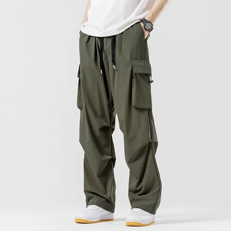Loose Straight Cargo Wide-leg Pants Men