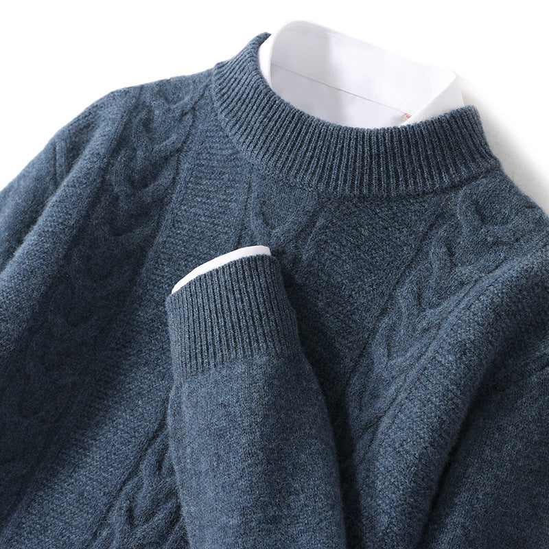 Autumn And Winter Men's Pure Wool Half Turtleneck Thickened Sweater