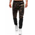 Slim-fit Trousers With Camouflage Lace-up Trousers For Men