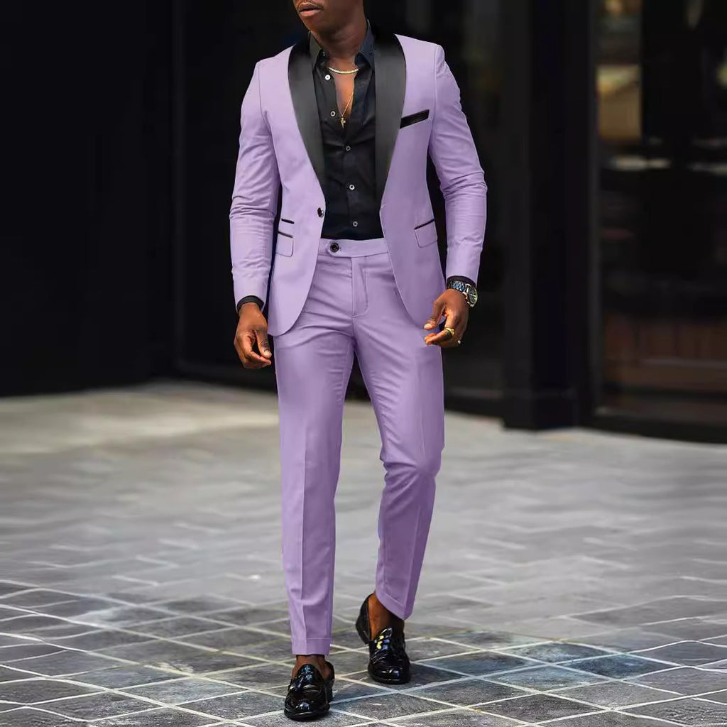 Autumn Men's Business Casual Slim-fitting Suit Two-piece Suit