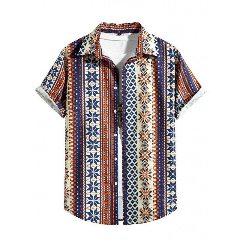 Men's Casual Short Sleeve Loose Beach Shirt