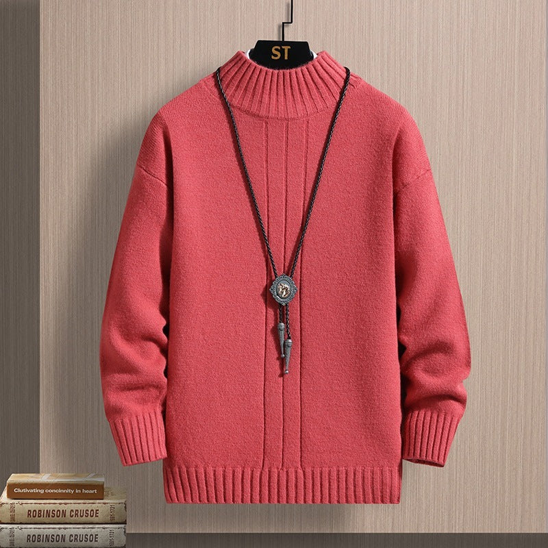 Autumn Middle-collar Long Sleeve Jacquard Pullover sweater