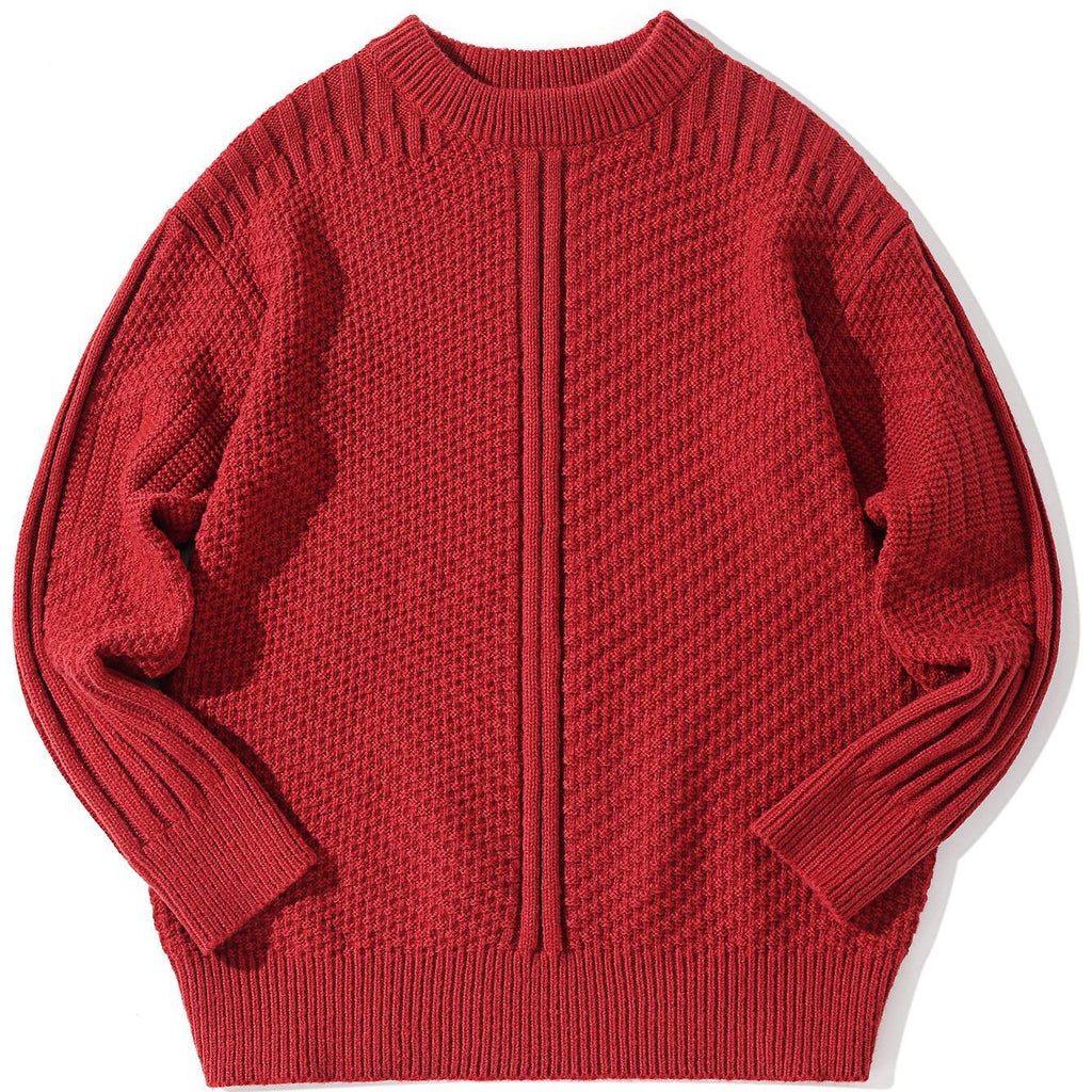 Men's Solid Color Long Sleeve Round Neck Sweater