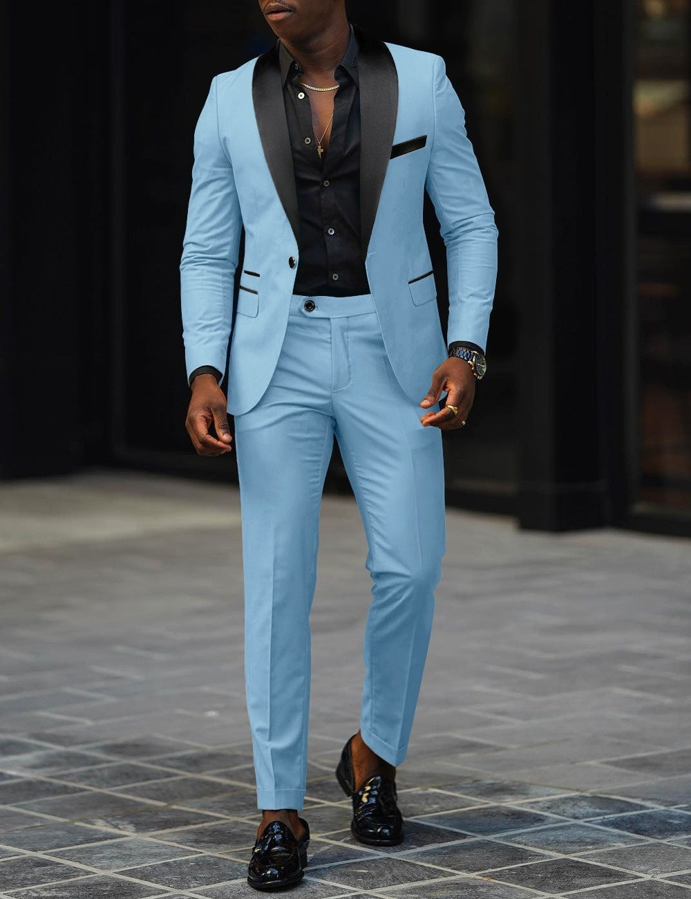 Autumn Men's Business Casual Slim-fitting Suit Two-piece Suit