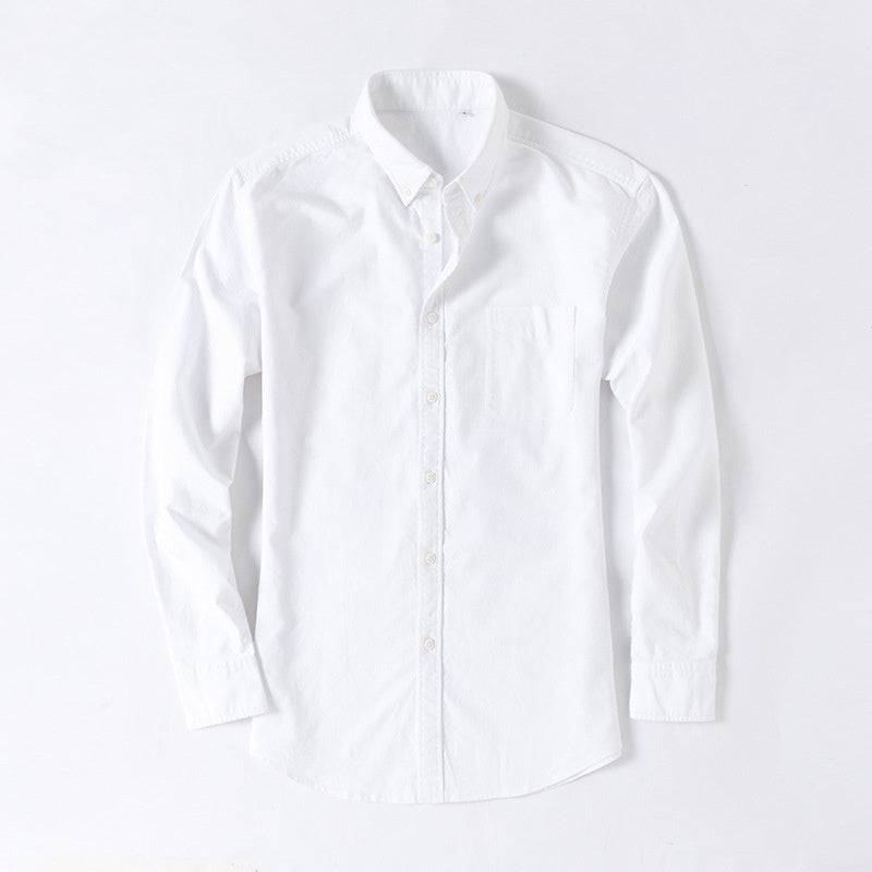 Men's Cotton Oxford Business Casual Long Sleeve Shirt