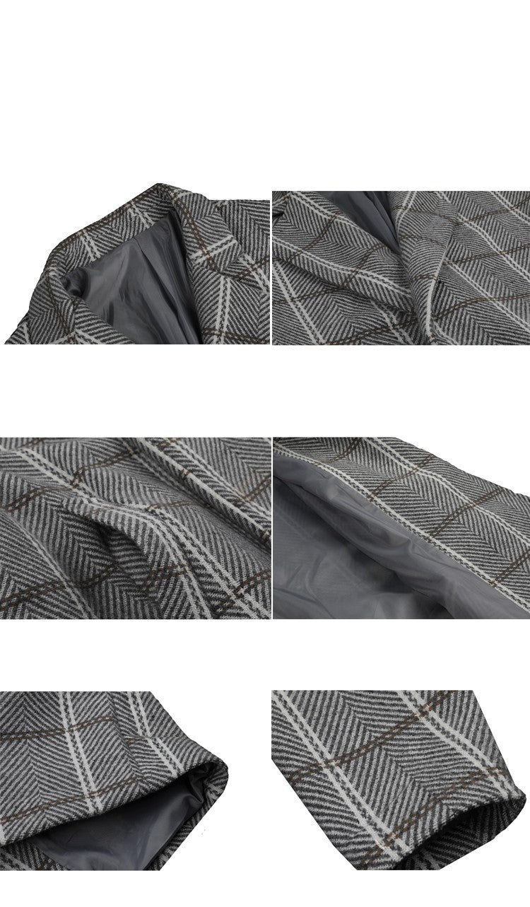 Long Woolen Student Windbreaker coat