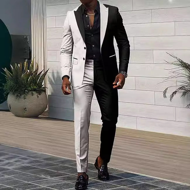 Men's Formal Wear Advanced Sense Contrast Color Fit Comfortable Three Piece Suit