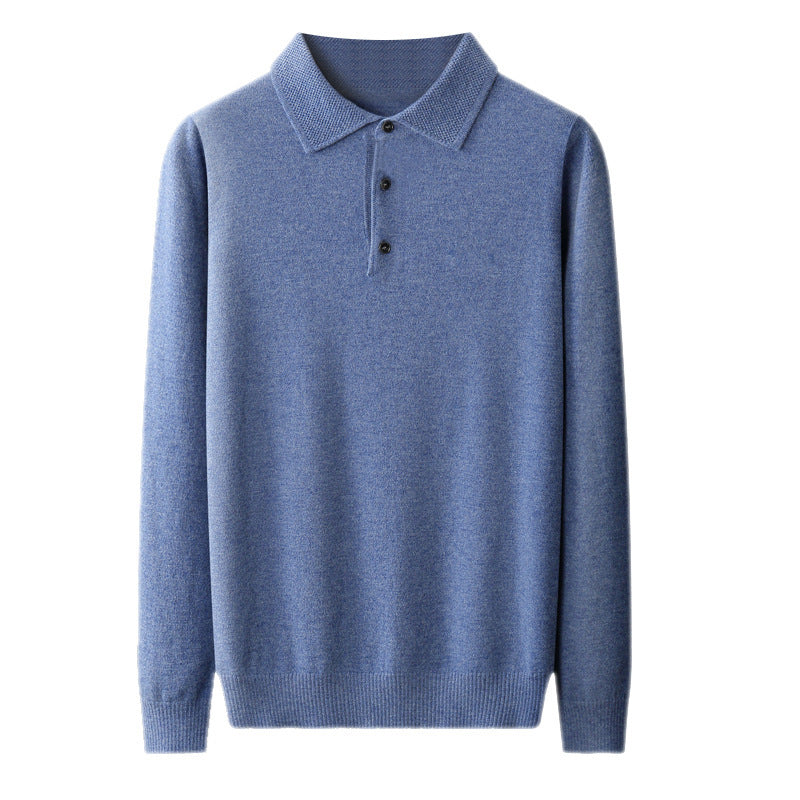 Men's Woolen Polo Collar Sweater