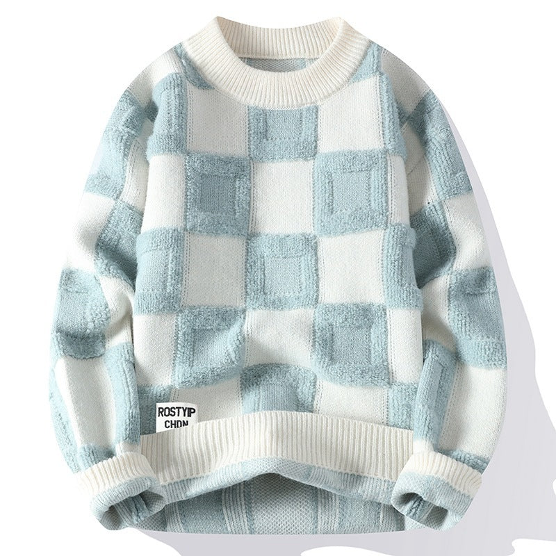 checks Round Neck Sweater